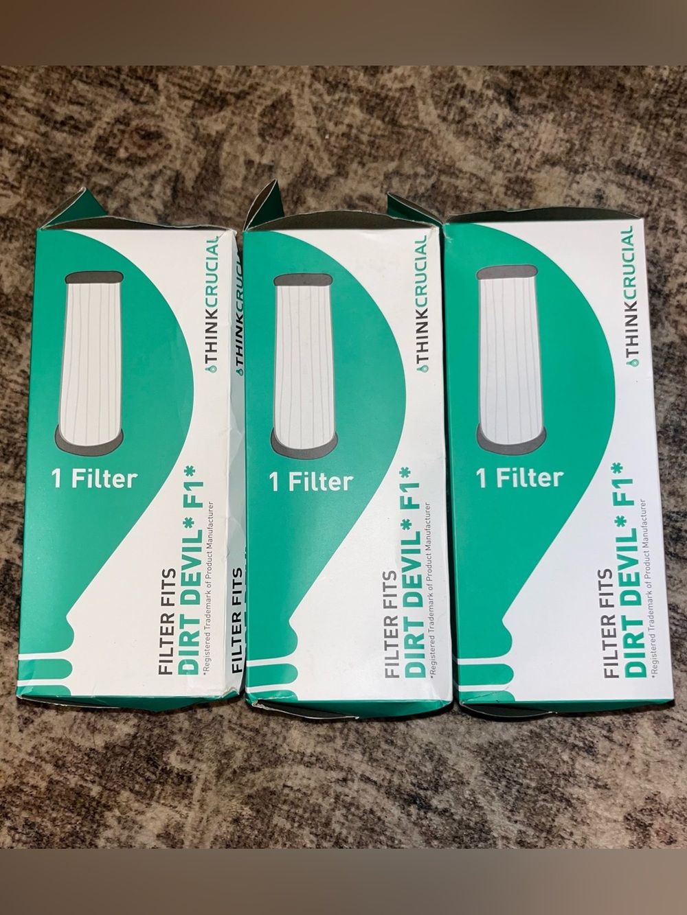 3 pk ThinkCrucial HEPA Vacuum Filter Fit/For Dirt Devil *F1* Type NEW